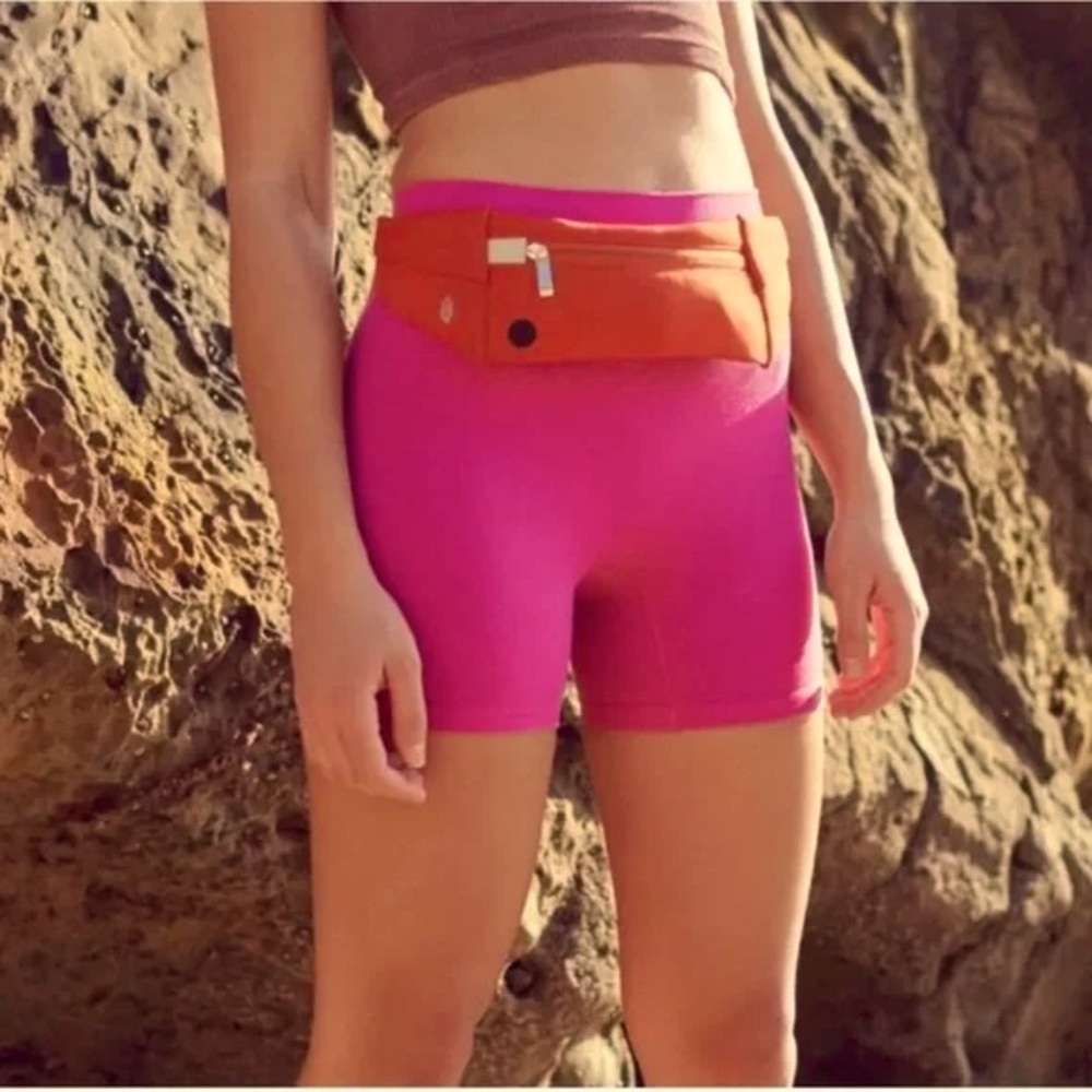 Free People Movement Rich Soul Ribbed Pink Shorts​